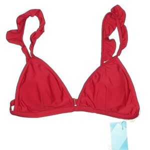 NWT Women's Unique21 Red Ruffled Bikini Top